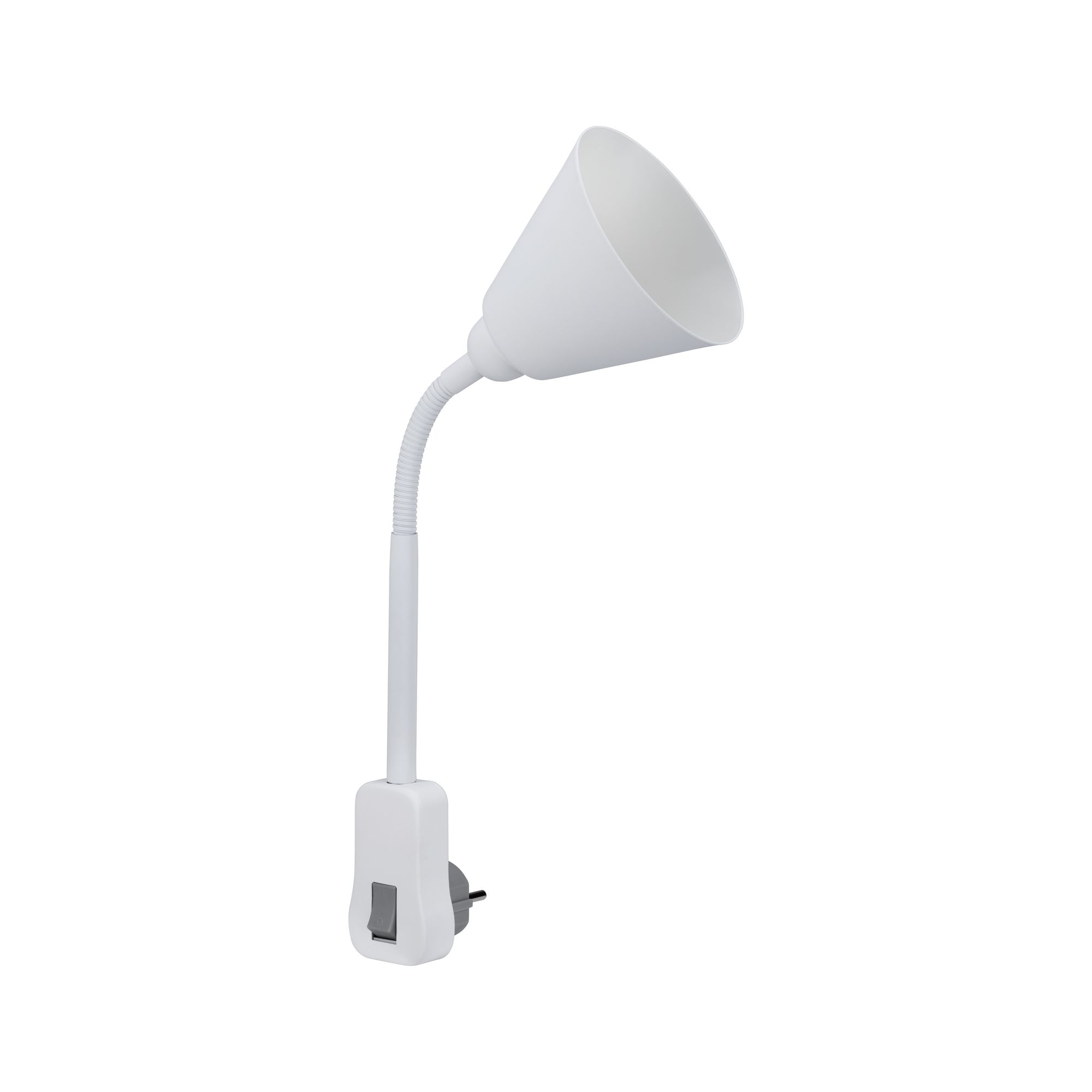 PAULMANN - Svítidlo do zásuvky Junus Flexarm E14 bílá vypínač na lampě, P 95428