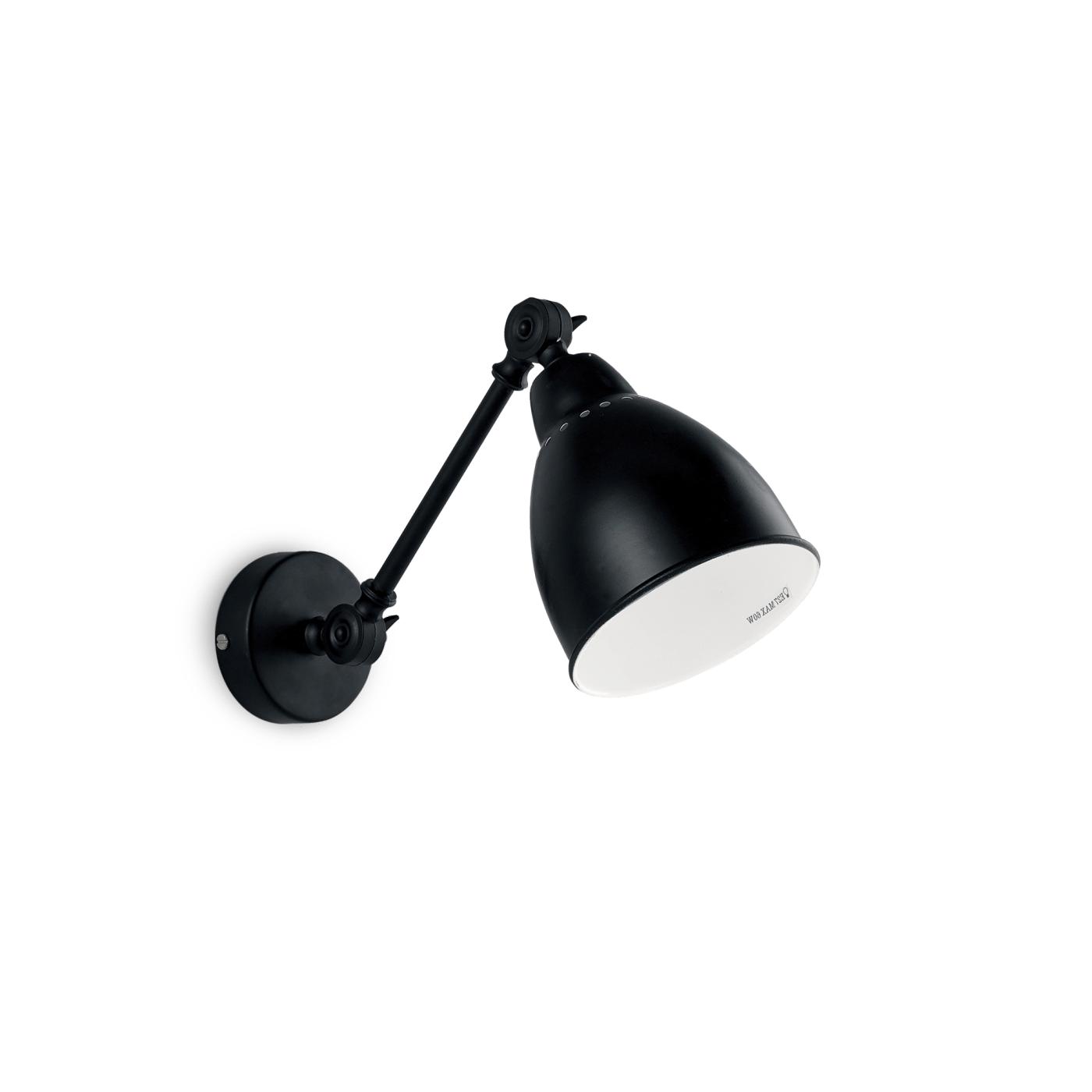 IDEAL LUX 027852 nástěnné svítidlo Newton AP1 Nero 1x60W E27