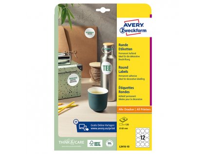 Avery Zweckform L3416-10 etikety bílé 60mm