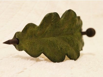 Kožená spona do vlasů s dřevěnou jehlicí č.6