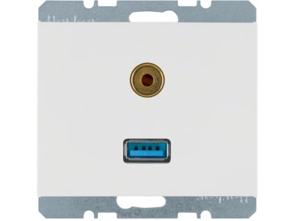 USB/3.5 mm audio socket outlet Berker K.1/K.5