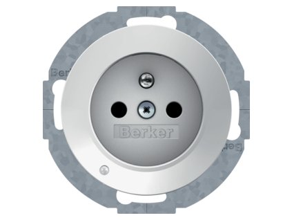 Socket outlet with protection pin and LED light, Berker R.1/R.3/R.8