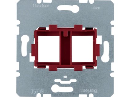 Supporting plate with red mounting device 2gang for  modular jacks