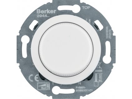 Universal rotary dimmer with centre plate (R,L,C,LED) with soft-lock, serie 1930/Glas