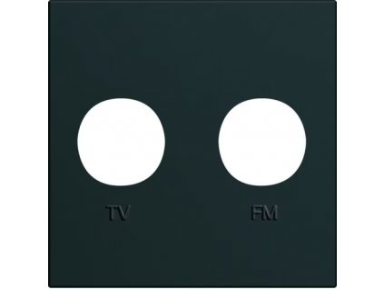 Centrální díl pro TV+FM zásvuku - 2 moduly, Hager gallery, černá