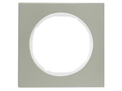Frame Berker R.3, stainless steel/white glossy
