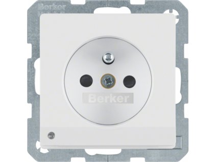 Socket with earthing pin with touch protection and surge arresters T3, Berker Q.x