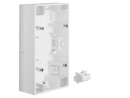 Surface-mounted housing 2gang vertical Berker K.1, polar white glossy