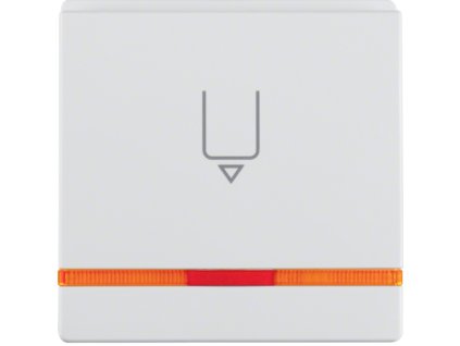 Centre plate with imprint for push-button for hotel card with red lens, Berker Q.1/Q.3/Q.7/Q.9