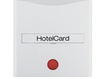 Centre plate with imprint for push-button for hotel card with red lens, Berker S.1/B.3/B.7