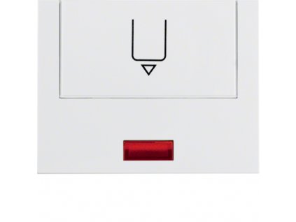 Centre plate with imprint for push-button for hotel card with red lens, Berker K.1/K.5