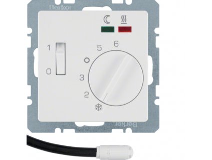 Thermostat, NO contact, with centre plate, for  underfloor heating Berker Q.1/Q.3/Q.7/Q.9