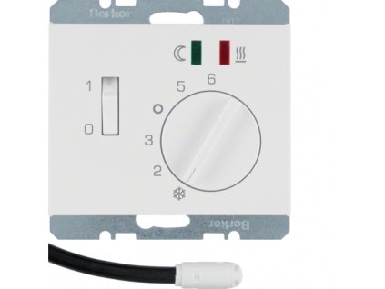 Thermostat, NO contact, with centre plate, for  underfloor heating Berker K.1/K.5
