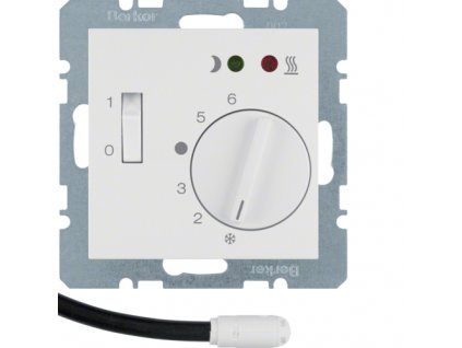 Thermostat, NO contact, with centre plate, for  underfloor heating Berker S.1/B.3/B.7