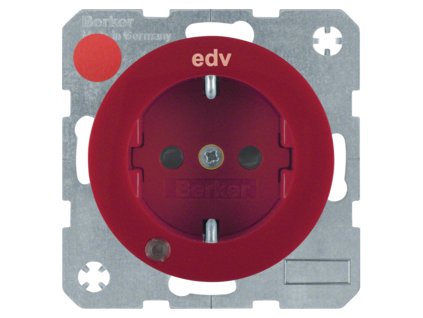 SCHUKO socket outlet with LED light and imprint, Berker R.1/R.3/R.8