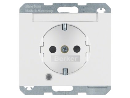 SCHUKO socket outlet with labelling field and LED light, Berker K.1/K.5