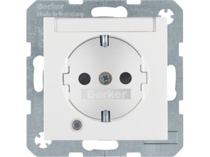 SCHUKO socket outlet with control LED, labelling field, enhanced contact protection Berker S.1/B.3/B.7