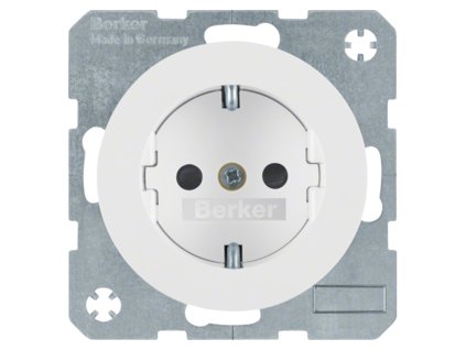 SCHUKO socket outlet with screw-in lift terminals and enhanced contact protection, Berker R.1/R.3/R.8