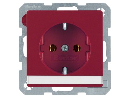 SCHUKO socket outlet with labelling field, Berker Q.1/Q.3/Q.7/Q.9