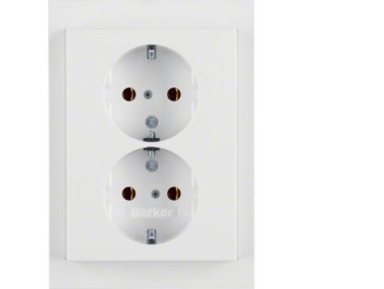 Centrální díl na Dvojzásuvka SCHUKO (určeno pouze pro německý trh) s rámečkem, Berker K.1/K.5