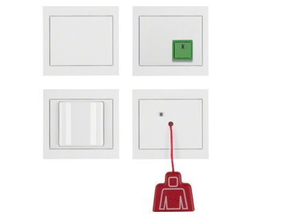 Emergency call set with frame Berker K.1, polar white glossy