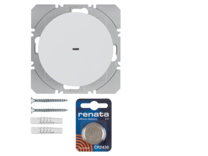 Push-button 1-gang wireless Quicklink, Berker R.1/R.3, white glossy