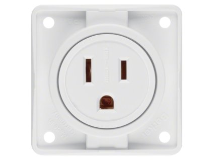 Socket outlet with grounding contact, NEMA 5-15 R, 125 V~, "USA/Canada", Integro, white matt