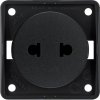 Socket without earthing contact, Euro-American standard, Integro devices, black, matt