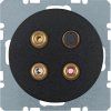 3 x Cinch/S-Video socket outlet Berker R.1/R.3/R.8