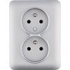 Double socket with grounding pin, 16 A/250 VAC, Lumina Soul, complete