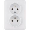 Double socket with grounding pin, 16 A/250 VAC, Lumina Soul, complete