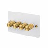 4G Dimmer White Brass