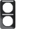 Frame with labelling field Berker R.1, black, glossy