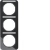 Frame with labelling field Berker R.1, black, glossy