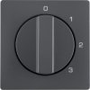Centre plate with rotary knob for 3-step switch with neutral-position, Berker Q.1/Q.3/Q.7