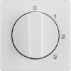 Centre plate with rotary knob for 3-step switch with neutral-position, Berker Q.1/Q.3/Q.7