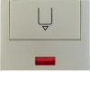 Centre plate with imprint for push-button for hotel card with red lens, Berker K.1/K.5