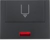 Centre plate with imprint for push-button for hotel card with red lens, Berker K.1/K.5