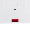 Centre plate with imprint for push-button for hotel card with red lens, Berker K.1/K.5