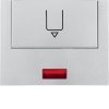 Centre plate with imprint for push-button for hotel card with red lens, Berker K.1/K.5