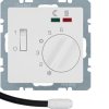 Thermostat, NO contact, with centre plate, for  underfloor heating Berker Q.1/Q.3/Q.7/Q.9