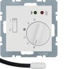 Thermostat, NO contact, with centre plate, for  underfloor heating Berker S.1/B.3/B.7