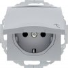 SCHUKO socket outlet with hinged cover, labelling field, enhanced contact protection, installation position variable in 45° steps, Berker S.1/B.3/B.7