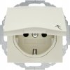 SCHUKO socket outlet with hinged cover, labelling field, enhanced contact protection, installation position variable in 45° steps, Berker S.1/B.3/B.7