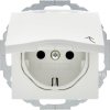 SCHUKO socket outlet with hinged cover, labelling field, enhanced contact protection, installation position variable in 45° steps, Berker S.1/B.3/B.7