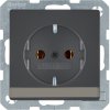 SCHUKO socket outlet with labelling field, Berker Q.1/Q.3/Q.7/Q.9