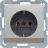 SCHUKO socket outlet with labelling field, Berker Q.1/Q.3/Q.7/Q.9
