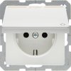 SCHUKO socket outlet with hinged lid, imprint, Berker Q.1/Q.3/Q.7/Q.9