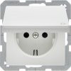 SCHUKO socket outlet with hinged cover, enhanced contact protection, IP44, Berker Q.1/Q.3/Q.7/Q.9