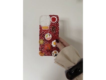 Kamínkový kryt na telefon s jídlem